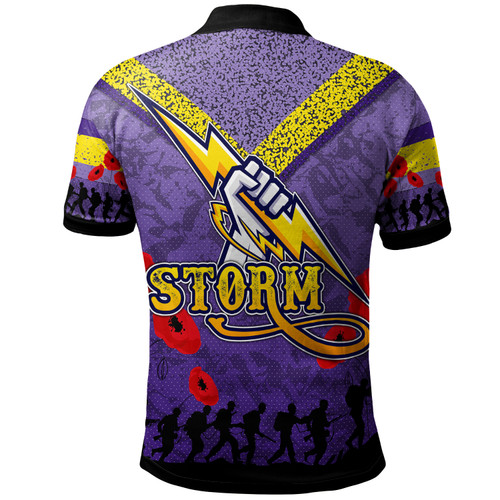 Melbourne Storm Polo Shirt - Custom Anzac Day Melbourne Storm Polo Shirt Melbourne Storm Polo Shirt - Custom Anzac Day Melbourne Storm Polo Shirt