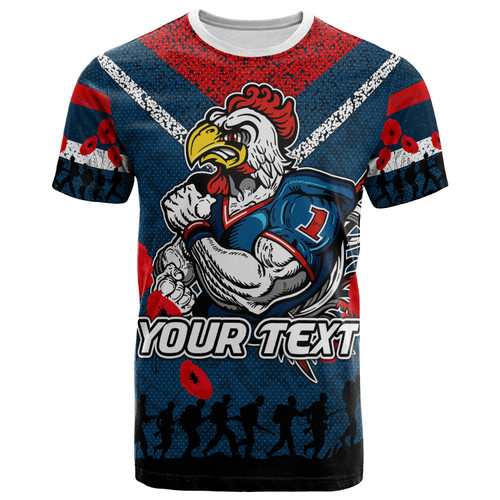 Sydney Roosters T-Shirt - Custom Anzac Day Sydney Roosters T-Shirt Sydney Roosters T-Shirt - Custom Anzac Day Sydney Roosters T-Shirt