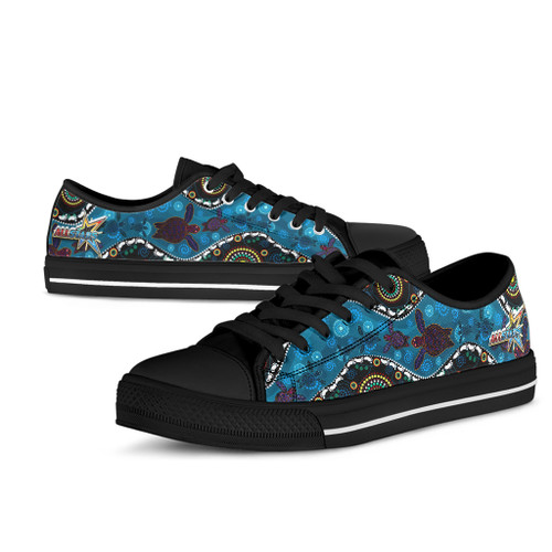Australian All Stars Low Top Shoes - Dreamtime Turtles With Indigenous Cultures Flag Australian All Stars Low Top Shoes - Dreamtime Turtles With Indigenous Cultures Flag