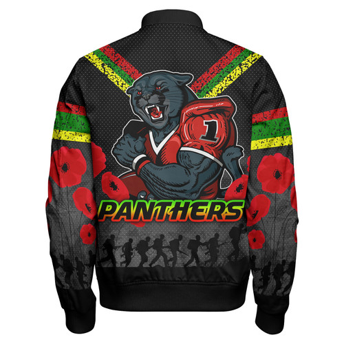 Penrith Panthers Bomber Jacket - Custom Anzac Day Penrith Panthers Bomber Jacket Penrith Panthers Bomber Jacket - Custom Anzac Day Penrith Panthers Bomber Jacket