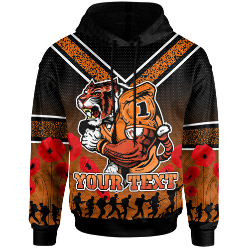 Wests Tigers Hoodie - Custom Anzac Day Wests Tigers Hoodie Wests Tigers Hoodie - Custom Anzac Day Wests Tigers Hoodie
