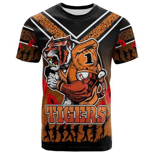 Wests Tigers T-shirt - Custom Anzac Day Wests Tigers T-shirt