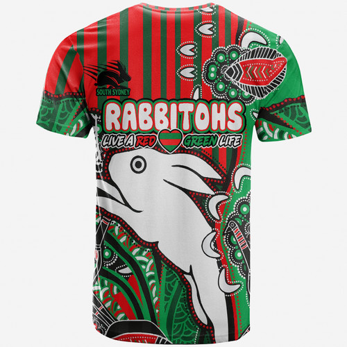 Australia South Sydney Rabbitohs Custom T-Shirt - Indigenous Dreaming Souths "Live A red Green Life" T-shirt Australia South Sydney Rabbitohs Custom T-Shirt - Indigenous Dreaming Souths "Live A red Green Life" T-shirt