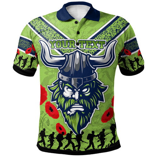 Canberra Raiders Polo Shirt - Custom Anzac Day Canberra Raiders Polo Shirt Canberra Raiders Polo Shirt - Custom Anzac Day Canberra Raiders Polo Shirt