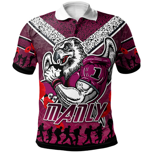 Australia Manly Polo Shirt - Custom Anzac Eagle Polo Shirt Australia Manly Polo Shirt - Custom Anzac Eagle Polo Shirt
