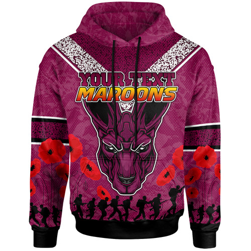 Maroons Rugby Hoodie - Custom Anzac Maroons Hoodie