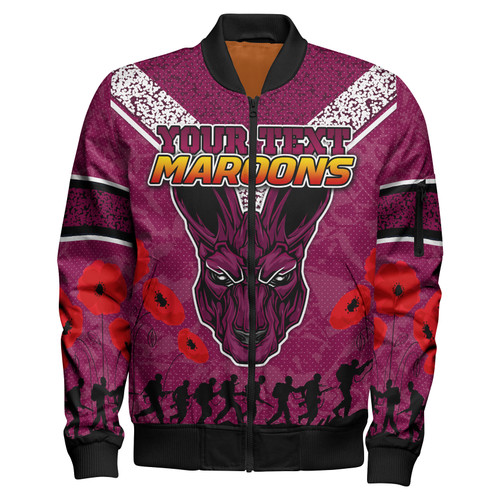 Maroons Rugby Bomber Jacket - Custom Anzac Maroons Bomber Jacket