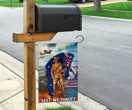 Australia Anzac Garden Flag - Australian Soldier