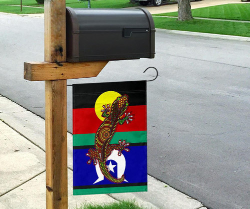 Australia Naidoc Week Flag with Indigenous Australian Lizard Australia Naidoc Week Flag with Indigenous Australian Lizard