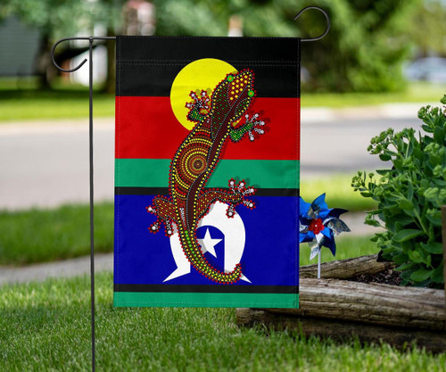 Australia Naidoc Week Flag with Indigenous Australian Lizard Australia Naidoc Week Flag with Indigenous Australian Lizard
