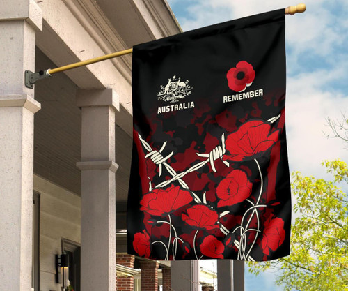 Australia Anzac Flag - Anzac Day Poppy Flower Australia Anzac Flag - Anzac Day Poppy Flower