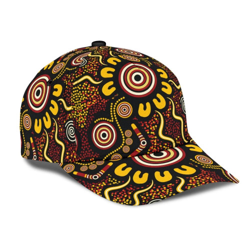 Australia Aboriginal Cap - Aboriginal Dot Art Painting VER2 Australia Aboriginal Cap - Aboriginal Dot Art Painting VER2
