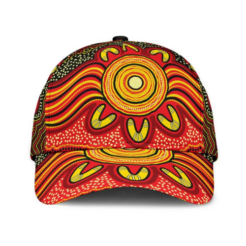 Australia Aboriginal Cap - Aboriginal Dot Art Painting VER 12