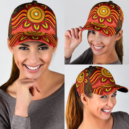 Australia Aboriginal Cap - Aboriginal Dot Art Painting VER 12 Australia Aboriginal Cap - Aboriginal Dot Art Painting VER 12