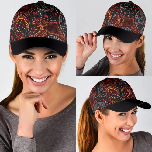Australia Aboriginal Cap - Aboriginal Art Painting And Snake Ver1 Australia Aboriginal Cap - Aboriginal Art Painting And Snake Ver1
