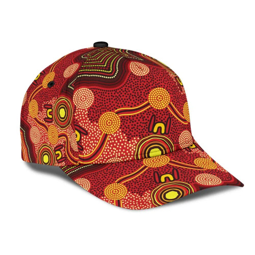 Australia Aboriginal Cap - Aboriginal Dot Art Painting Ver14 Australia Aboriginal Cap - Aboriginal Dot Art Painting Ver14