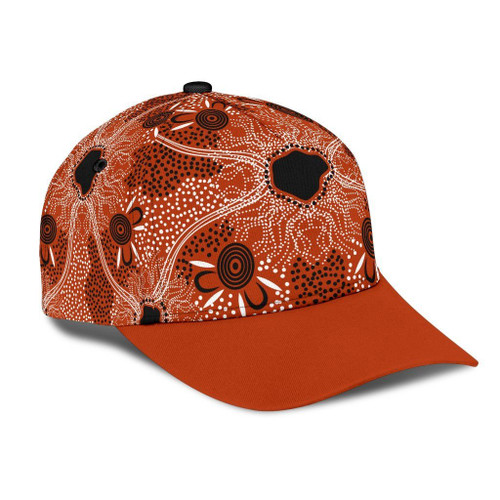 Australia Aboriginal Cap - Aboriginal Dot Art Painting VER8 Australia Aboriginal Cap - Aboriginal Dot Art Painting VER8