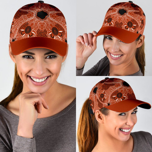 Australia Aboriginal Cap - Aboriginal Dot Art Painting VER8 Australia Aboriginal Cap - Aboriginal Dot Art Painting VER8