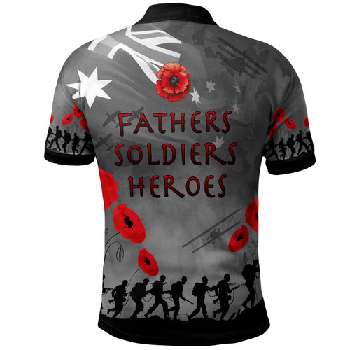 Australia Anzac Polo Shirt - Custom Anzac Fathers Soldiers Heroes Polo Shirt Australia Anzac Polo Shirt - Custom Anzac Fathers Soldiers Heroes Polo Shirt