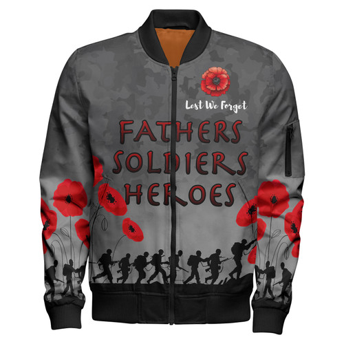 Australia Anzac Bomber Jacket - Custom Anzac Fathers Soldiers Heroes Bomber Jacket