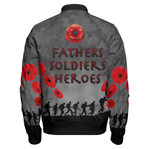 Australia Anzac Bomber Jacket - Custom Anzac Fathers Soldiers Heroes Bomber Jacket Australia Anzac Bomber Jacket - Custom Anzac Fathers Soldiers Heroes Bomber Jacket
