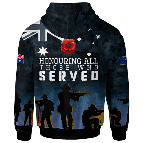 Australia Anzac Hoodie - Honouring All Those Who Served Hoodie Australia Anzac Hoodie - Honouring All Those Who Served Hoodie