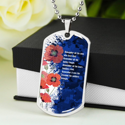 Australia Anzac Military Dog Tag Necklace - Anzac Day Quote Australia Anzac Military Dog Tag Necklace - Anzac Day Quote