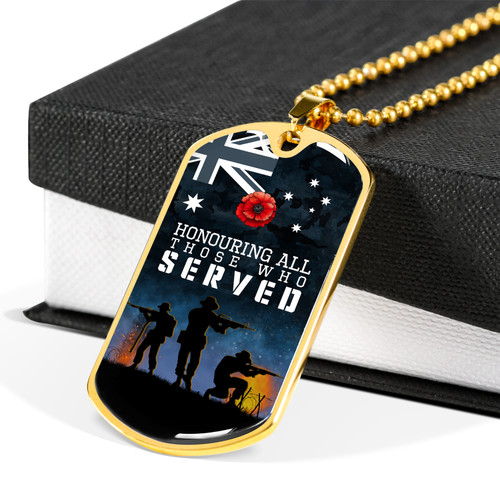 Australia Anzac Military Dog Tag Necklace - Honouring All Those Who Served Australia Anzac Military Dog Tag Necklace - Honouring All Those Who Served