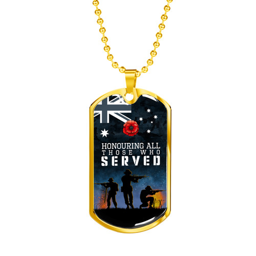 Australia Anzac Military Dog Tag Necklace - Honouring All Those Who Served Australia Anzac Military Dog Tag Necklace - Honouring All Those Who Served