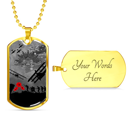 Australia Anzac Military Dog Tag Necklace - Lest we forget  VER2