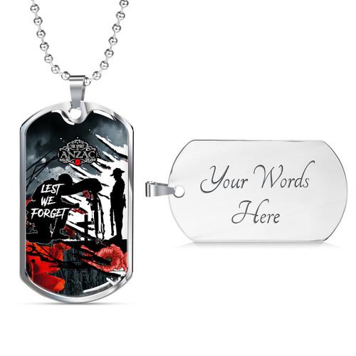 Australia Anzac Military Dog Tag Necklace - The Spirit of Anzac Australia Anzac Military Dog Tag Necklace - The Spirit of Anzac