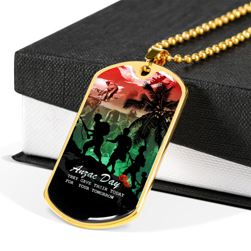 Australia Anzac Military Dog Tag Necklace - They Gave Their Today For Your Tomorrow