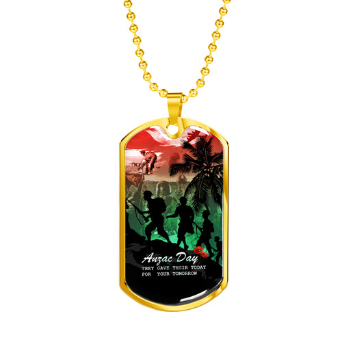 Australia Anzac Military Dog Tag Necklace - They Gave Their Today For Your Tomorrow