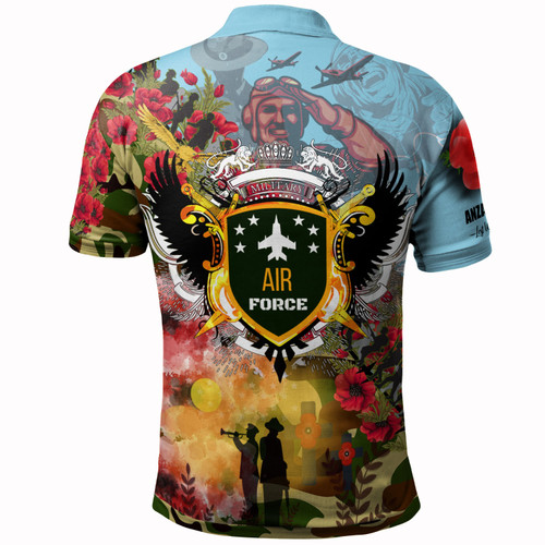 The RAAF Anzac Spirit Camouflage Polo Shirt - Royal Air Force Anzac Memorial Poppy Flower The RAAF Anzac Spirit Camouflage Polo Shirt - Royal Air Force Anzac Memorial Poppy Flower