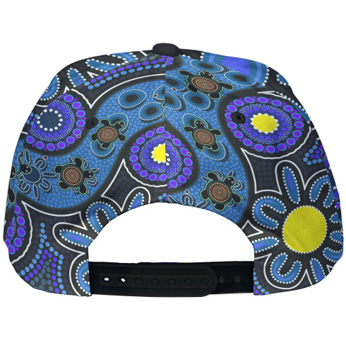 North Queensland Custom Cap - Indigenous Super Cows With Sea Turtle Scratch Style North Queensland Custom Cap - Indigenous Super Cows With Sea Turtle Scratch Style