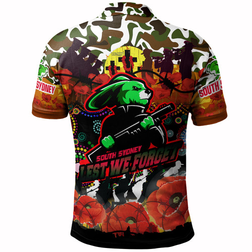 South Sydney Rabbitohs Camouflage Anzac Custom Polo Shirt - Souths Anzac Day Lest We Forget Spirit South Sydney Rabbitohs Camouflage Anzac Custom Polo Shirt - Souths Anzac Day Lest We Forget Spirit