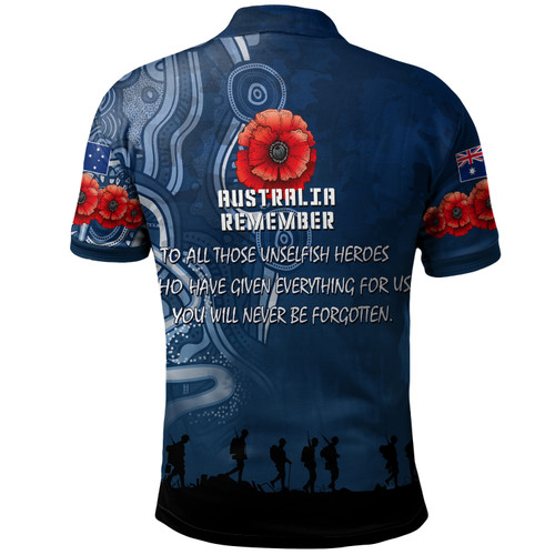 Australia Anzac Polo Shirt - Australia Remember with Aboriginal Inspired Patterns Polo Shirt Australia Anzac Polo Shirt - Australia Remember with Aboriginal Inspired Patterns Polo Shirt