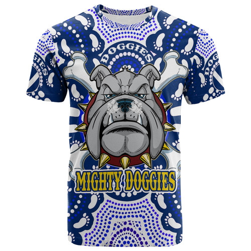 Australia City of Canterbury Bankstown Custom T-shirt - Indigenous Super Berries Tribal Footprints