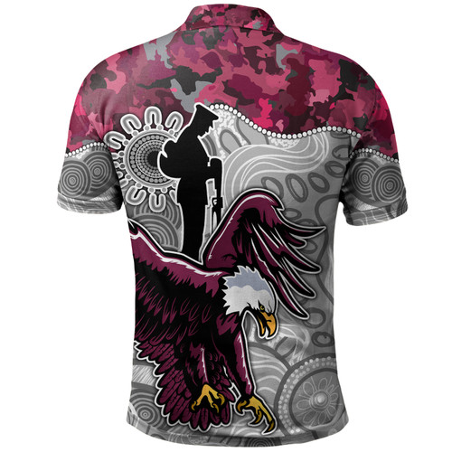 Manly Warringah Sea Eagles Polo Shirt - Aboriginal Inspired Anzac Eagle Polo Shirt Manly Warringah Sea Eagles Polo Shirt - Aboriginal Inspired Anzac Eagle Polo Shirt