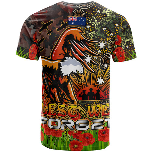 Manly Warringah Sea Eagles T-shirt - Anzac Manly Warringah Sea Eagles with Remembrance Poppy and Indigenous Patterns T-shirt Manly Warringah Sea Eagles T-shirt - Anzac Manly Warringah Sea Eagles with Remembrance Poppy and Indigenous Patterns T-shirt