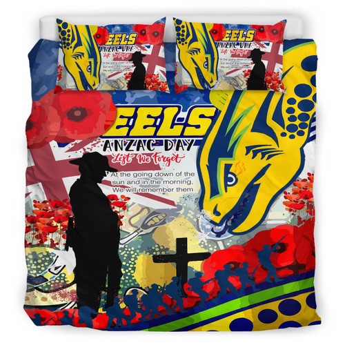Parramatta Eels Anzac Day Lest We Forget Custom Bedding Set - Remembrance Parramatta Eels With Anzac Poppy Watercolour Style Parramatta Eels Anzac Day Lest We Forget Custom Bedding Set - Remembrance Parramatta Eels With Anzac Poppy Watercolour Style