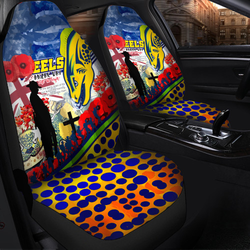 Parramatta Eels Anzac Day Lest We Forget Custom Car Seat Cover - Remembrance Parramatta Eels With Anzac Poppy Watercolour Style Parramatta Eels Anzac Day Lest We Forget Custom Car Seat Cover - Remembrance Parramatta Eels With Anzac Poppy Watercolour Style