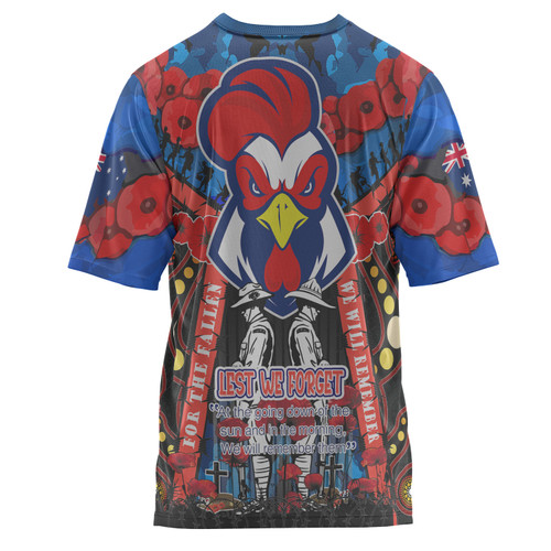 Australia Sydney Anzac Watercolour Custom T-shirt - Remembrance Sydney Anzac Day With Poppy Flower Australia Sydney Anzac Watercolour Custom T-shirt - Remembrance Sydney Anzac Day With Poppy Flower