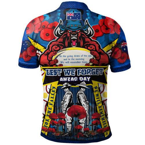 Australia North Queensland Anzac Polo Shirt - Custom North Queensland Anzac Day Commemoration Poppy Flower Australia North Queensland Anzac Polo Shirt - Custom North Queensland Anzac Day Commemoration Poppy Flower