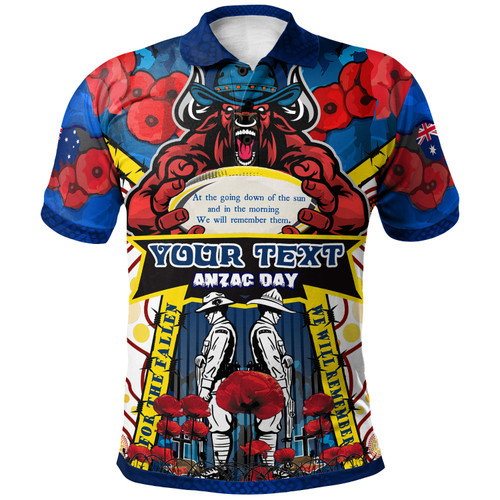 Australia North Queensland Anzac Polo Shirt - Custom North Queensland Anzac Day Commemoration Poppy Flower Australia North Queensland Anzac Polo Shirt - Custom North Queensland Anzac Day Commemoration Poppy Flower