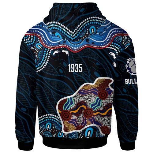 Canterbury-Bankstown Bulldogs Hoodie - Custom Canterbury-Bankstown Bulldogs Ball with Contemporary Style Of Aboriginal Inspired Dot Painting Canterbury-Bankstown Bulldogs Hoodie - Custom Canterbury-Bankstown Bulldogs Ball with Contemporary Style Of Aboriginal Inspired Dot Painting