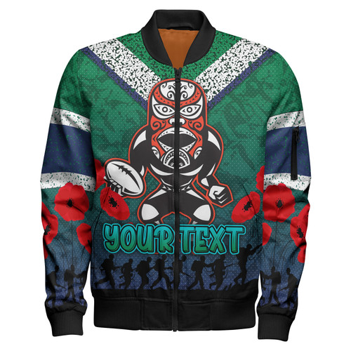 New Zealand Warriors Bomber Jacket - Custom Anzac Day New Zealand Warriors Bomber Jacket New Zealand Warriors Bomber Jacket - Custom Anzac Day New Zealand Warriors Bomber Jacket