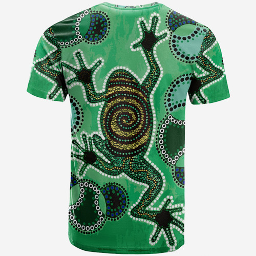 Australia Aboriginal Custom T-shirt - Indigenous Green Frog Watercolor Dot Art Painting Australia Aboriginal Custom T-shirt - Indigenous Green Frog Watercolor Dot Art Painting