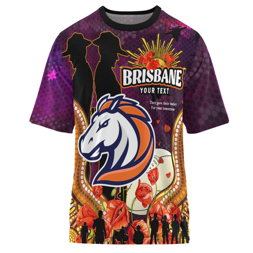 Brisbane Broncos Anzac Custom T-shirt - Broncos Aboriginal Inspired Pattern Anzac Remembrance Day T-shirt Brisbane Broncos Anzac Custom T-shirt - Broncos Aboriginal Inspired Pattern Anzac Remembrance Day T-shirt