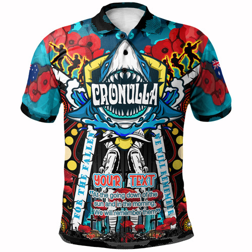 Australia Cronulla Anzac Watercolour Custom Polo Shirt - Remembrance Cronulla Anzac Day With Poppy Flower Polo Shirt Australia Cronulla Anzac Watercolour Custom Polo Shirt - Remembrance Cronulla Anzac Day With Poppy Flower Polo Shirt